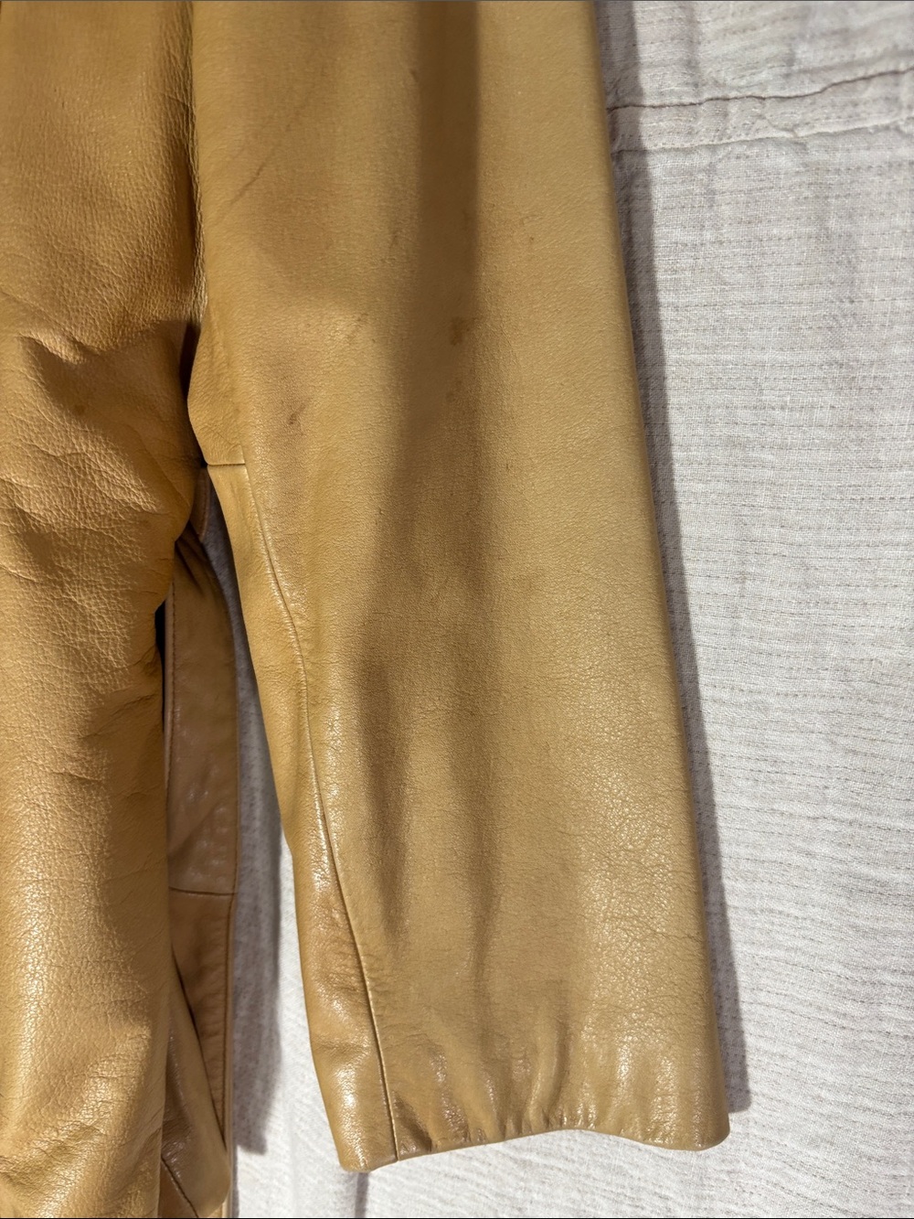 Vintage Wilson’s Leather Tan Zip Front Jacket Coat Quilted Liner Size Large - Picture 8 of 16